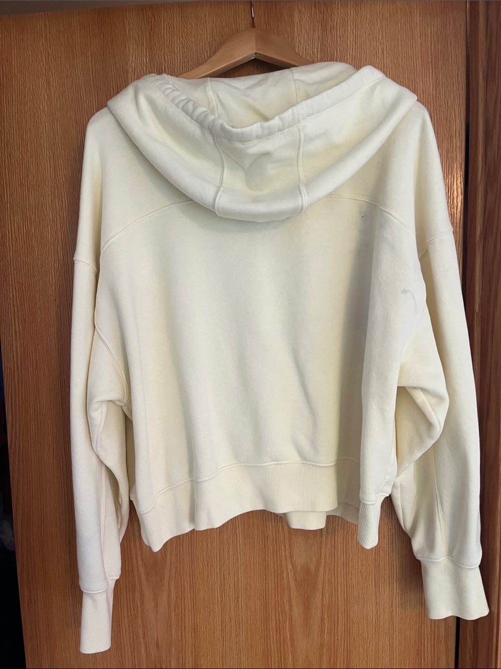 aerie Cream Snap-Front Hooded Pullover Sweatshirt - Picture 5 of 6